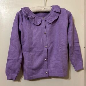 New Cute Ruffle Trim Trendy Knit Cardigan Button Down Sweater XL